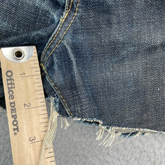 RRL Ralph Lauren Denim Shorts Women's 36x2* Y2K Western Ring Spun Distressed Y2k - Picture 3 of 10